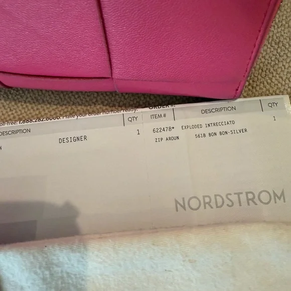Bottega Veneta Pink Intrecciato Zip Around Wallet - Picture 9 of 11
